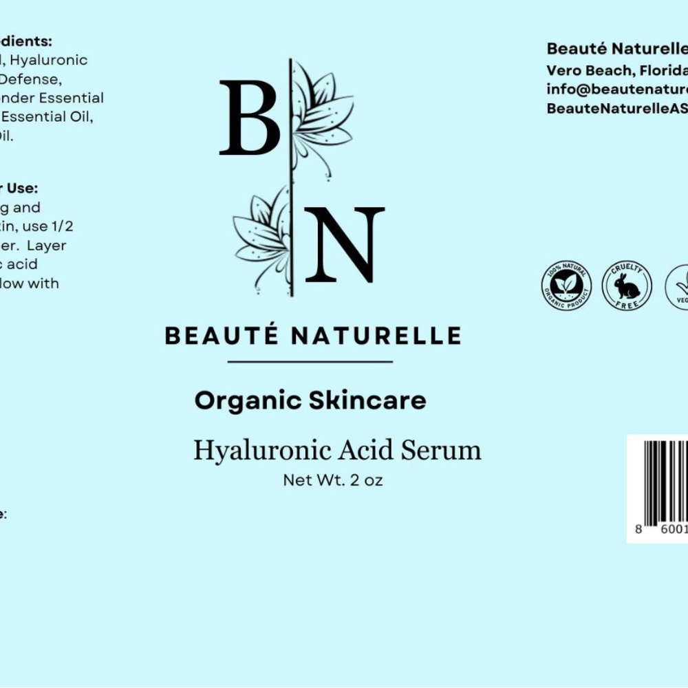 Organic & Vegan Skincare, Hyaluronic Acid Serum - - Picture 3 of 4